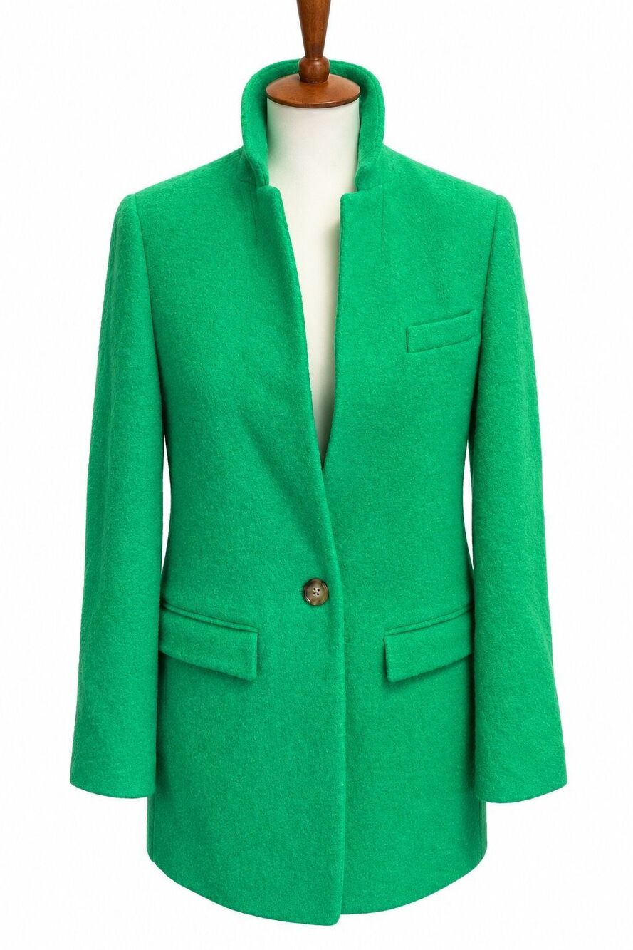 J Crew Leighton Blazer Jacket Italian Boiled Wool Green Size 0